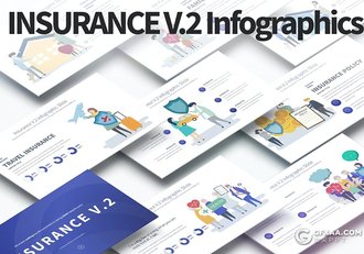 35页保险业务推销卡通概念插画PPT模板11种主题配色 - 顶尖PPT