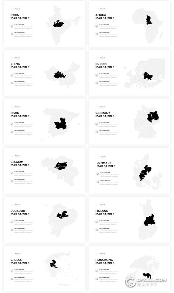 160页国外高端创意商务多用途ppt模板黑白配色高逼格欧美ppt模板8种主题配色 - 顶尖PPT