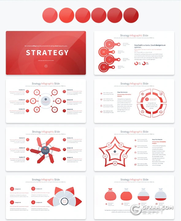 35页国外创意商务信息图形PPT模板11种主题配色 - 顶尖PPT