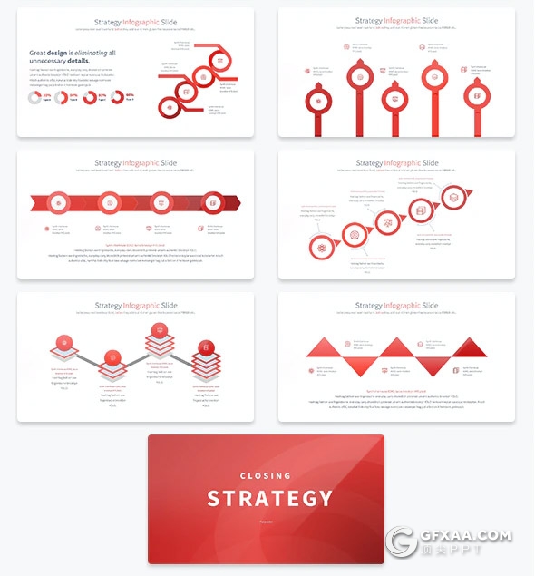 35页国外创意商务信息图形PPT模板11种主题配色 - 顶尖PPT