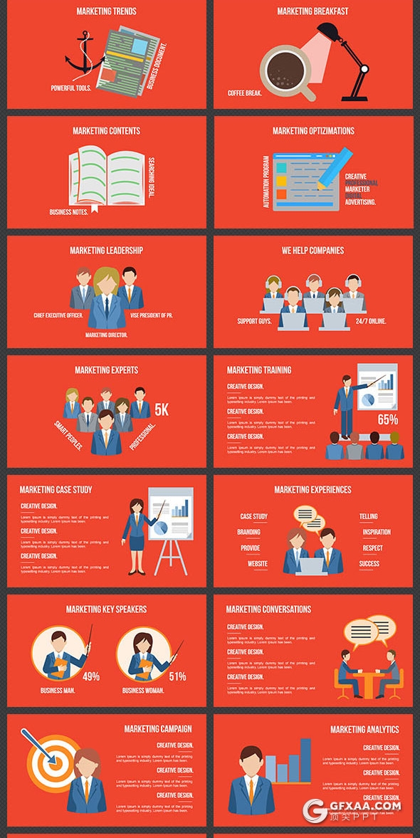 80页扁平化彩色商务信息查询插画keynote模板 4K矢量格式keynote商务数据图形模板 - 顶尖PPT