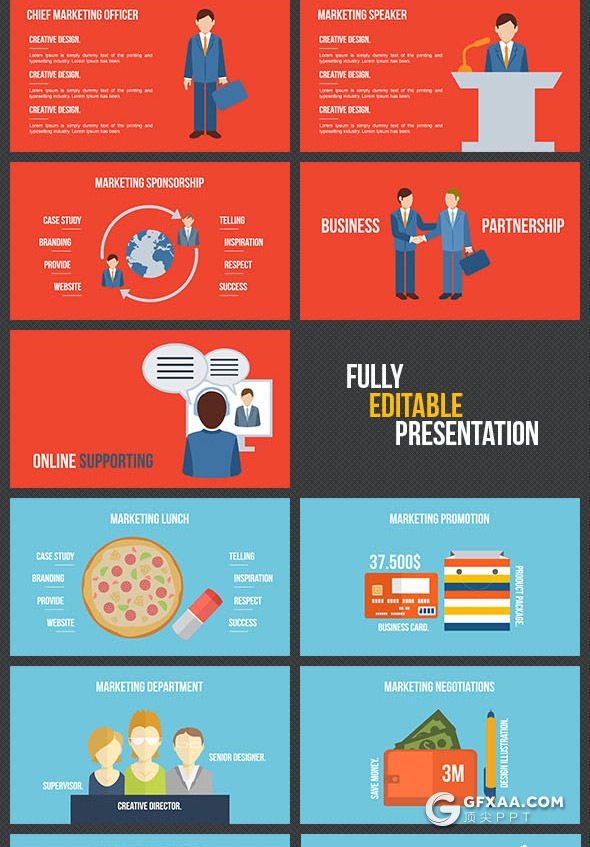 80页扁平化彩色商务信息查询插画keynote模板 4K矢量格式keynote商务数据图形模板 - 顶尖PPT