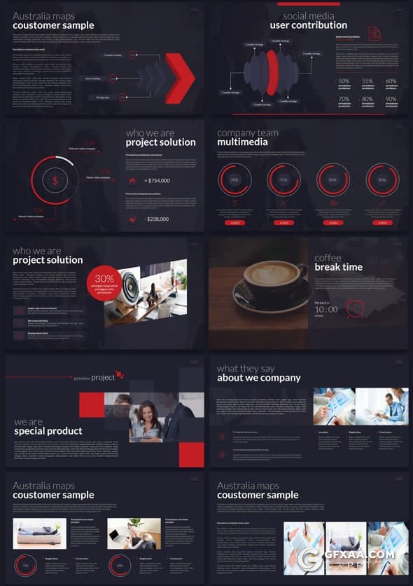 109页国外商务风格企业团队介绍商业计划多用途PPT动画模板3种主题配色 - 顶尖PPT