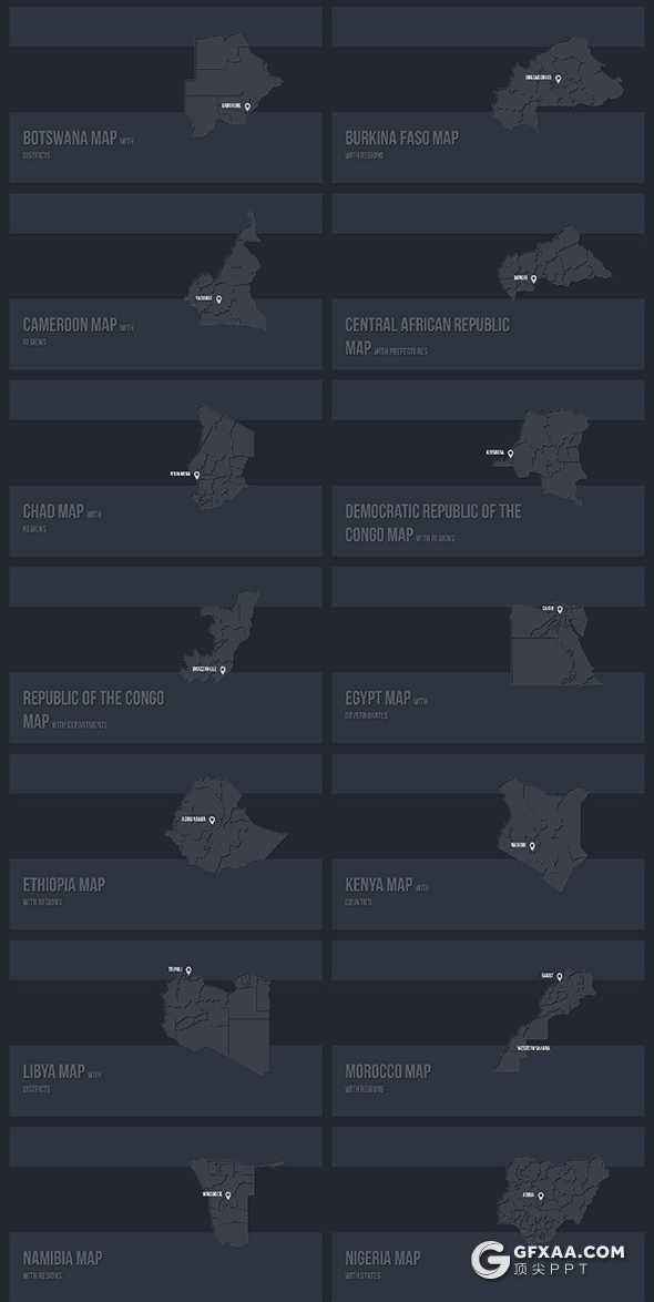 189页最全世界国家地图PPT模板七大洲北美南美洲欧洲亚洲非洲中东南极等国家ppt地图模板世界板块地图PPT模板多种样式 - 顶尖PPT