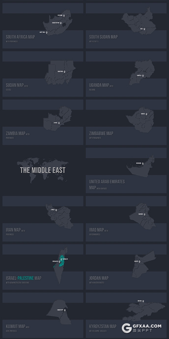 189页最全世界国家地图PPT模板七大洲北美南美洲欧洲亚洲非洲中东南极等国家ppt地图模板世界板块地图PPT模板多种样式 - 顶尖PPT