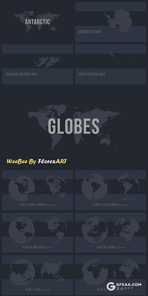 189页最全世界国家地图PPT模板七大洲北美南美洲欧洲亚洲非洲中东南极等国家ppt地图模板世界板块地图PPT模板多种样式 - 顶尖PPT