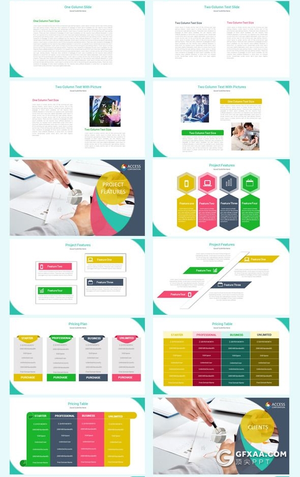 125页扁平化彩色工作总结汇报商务信息图形设计国外通用PPT模板 - 顶尖PPT