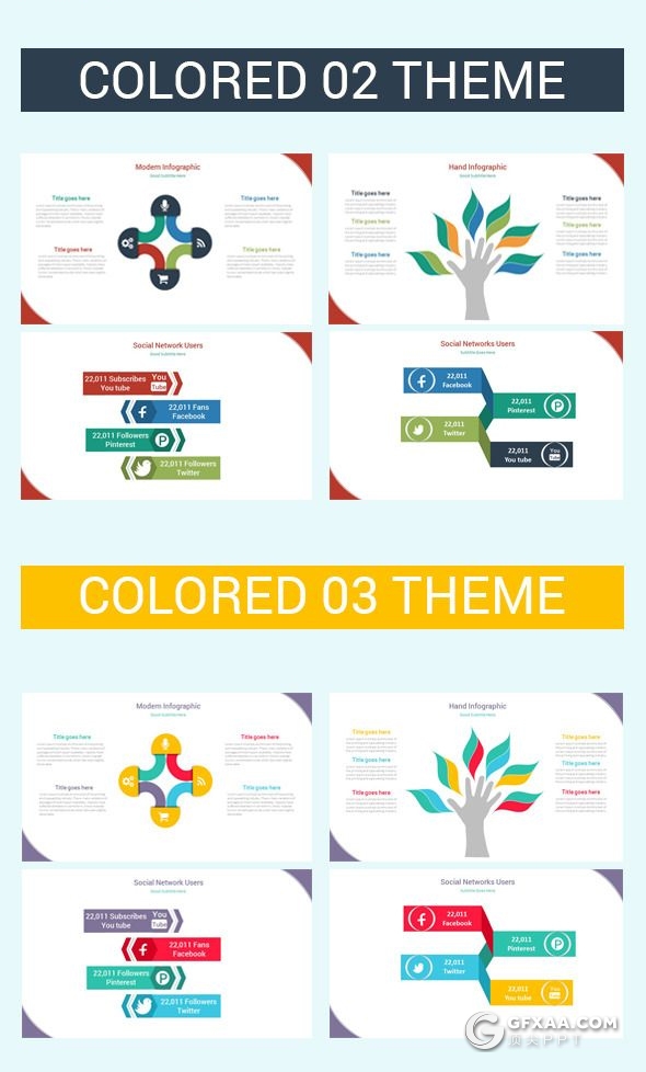 125页扁平化彩色工作总结汇报商务信息图形设计国外通用PPT模板 - 顶尖PPT