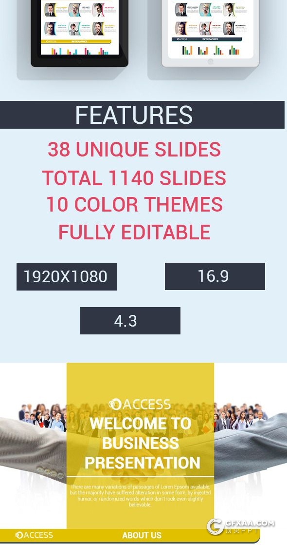 38页创意几何图形设计国外商务ppt模板10种主题配色 - 顶尖PPT