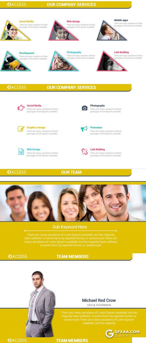 38页创意几何图形设计国外商务ppt模板10种主题配色 - 顶尖PPT