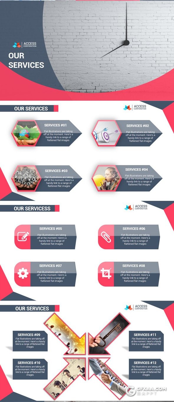 36页创意几何图形版式设计欧美商务风格PPT模板下载7种主题配色 - 顶尖PPT