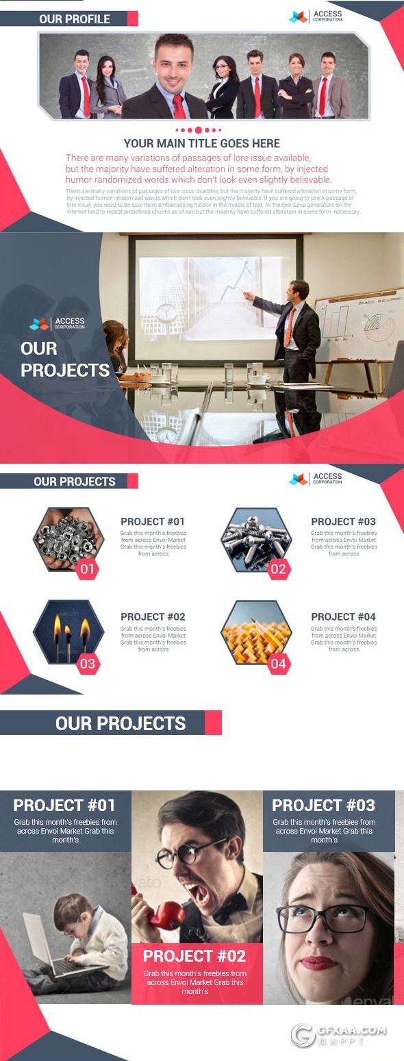 36页创意几何图形版式设计欧美商务风格PPT模板下载7种主题配色 - 顶尖PPT