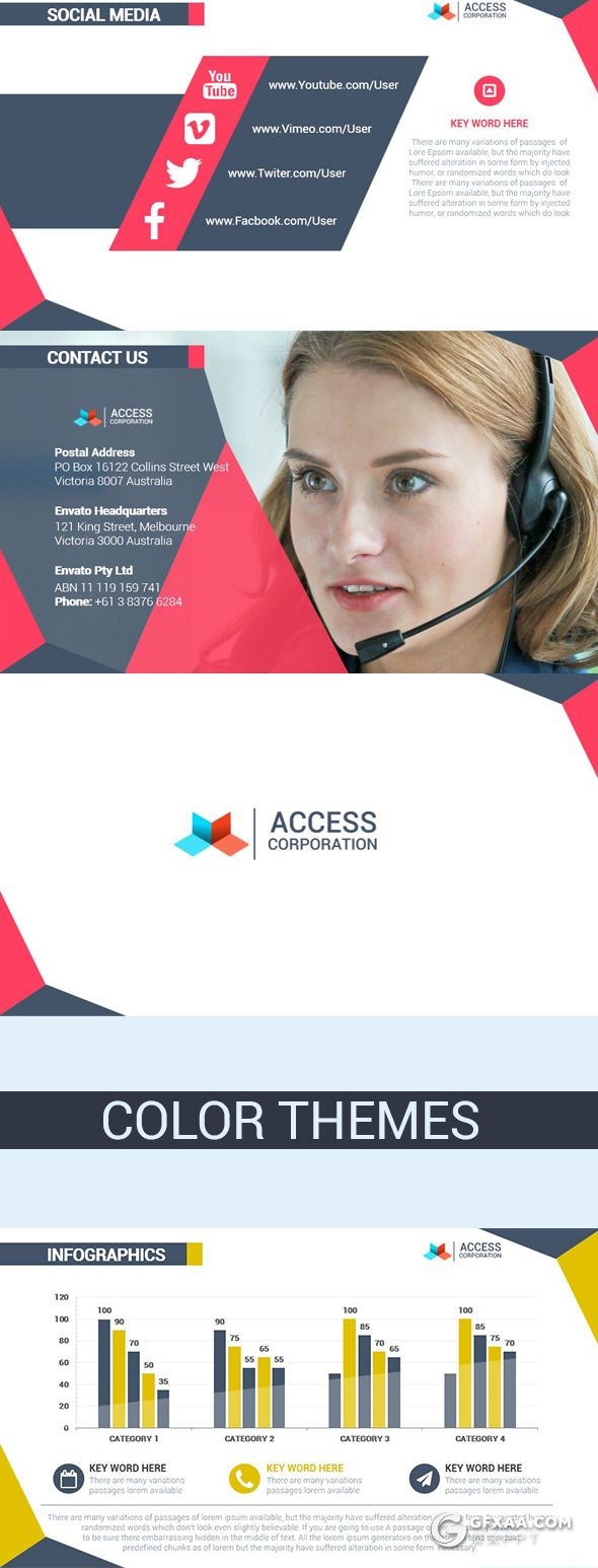 36页创意几何图形版式设计欧美商务风格PPT模板下载7种主题配色 - 顶尖PPT