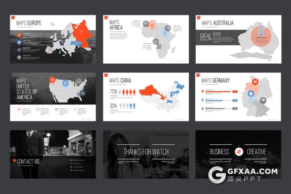 82页欧美创意商务多用途PPT模板20种主题配色 - 顶尖PPT