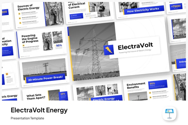 特高压可回收电力能源主题keynote模板 - 顶尖PPT
