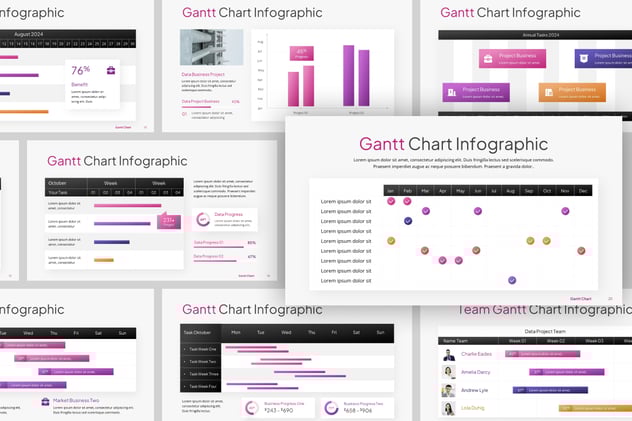 甘特图形keynote模板 - 顶尖PPT