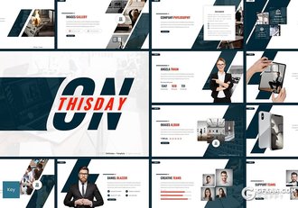 30页企业团队展示业务项目合作国外通用keynote模板5种主题配色 - 顶尖PPT