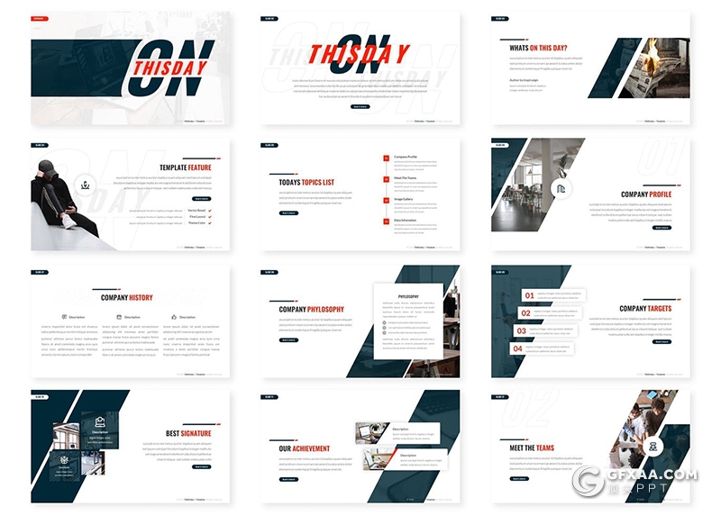 30页企业团队展示业务项目合作国外通用keynote模板5种主题配色 - 顶尖PPT