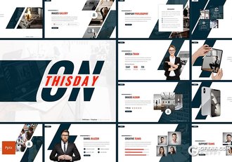 30页企业团队展示业务项目合作国外通用PPT模板5种主题配色 - 顶尖PPT