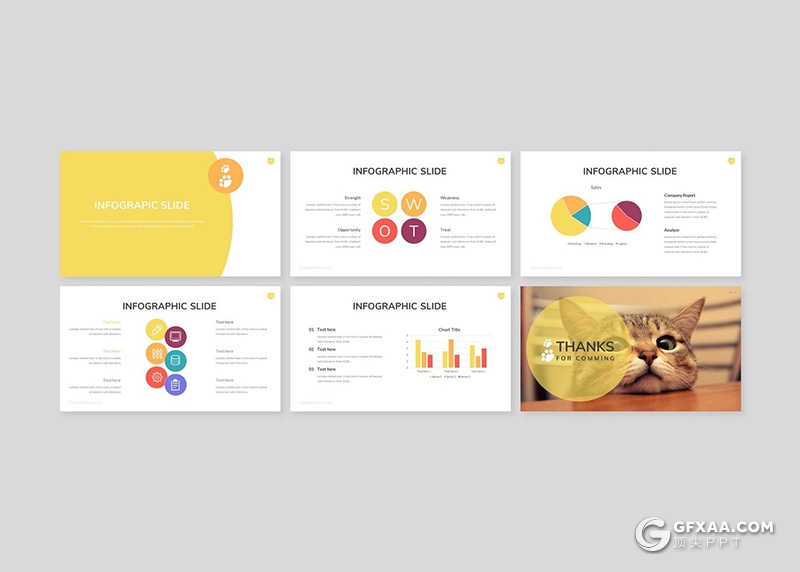 30页扁平化简约风格国外商务通用PPT模板5种主题配色 - 顶尖PPT