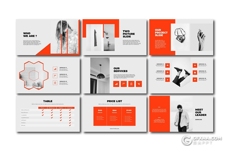 40页简约风格产品促销展示模特写真Google slides模板 - 顶尖PPT