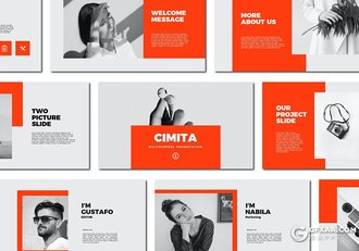 40页简约风格产品促销展示模特写真PPT模板 - 顶尖PPT