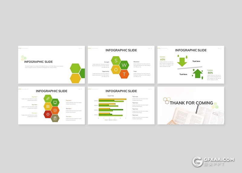 30页创意六边形组合商务风格企业团队介绍工作规划Google slides模板5种主题配色 - 顶尖PPT