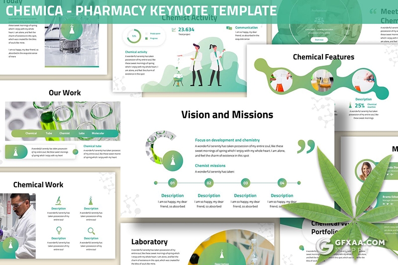 30页创意图形设计医疗科学研究学术论文keynote模板3种配色2种尺寸 - 顶尖PPT