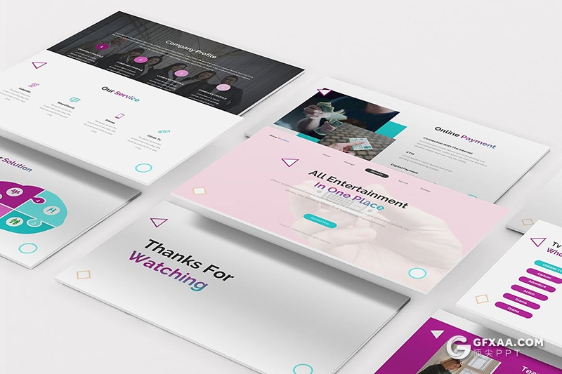 30页商业网络公司企业介绍项目展示通用keynote模板 - 顶尖PPT