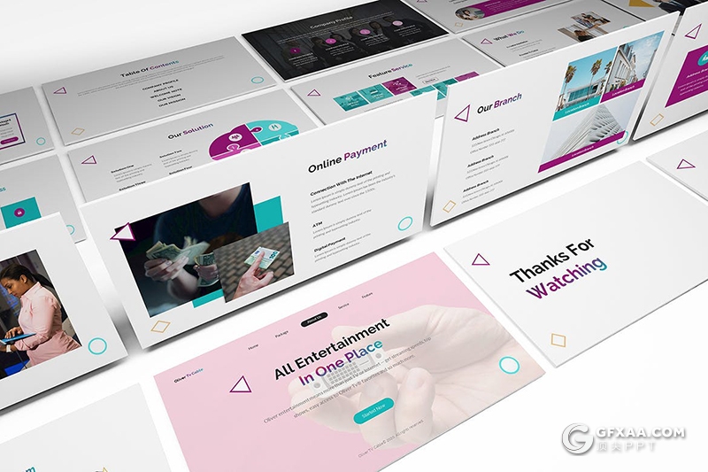 30页商业网络公司企业介绍项目展示通用keynote模板 - 顶尖PPT