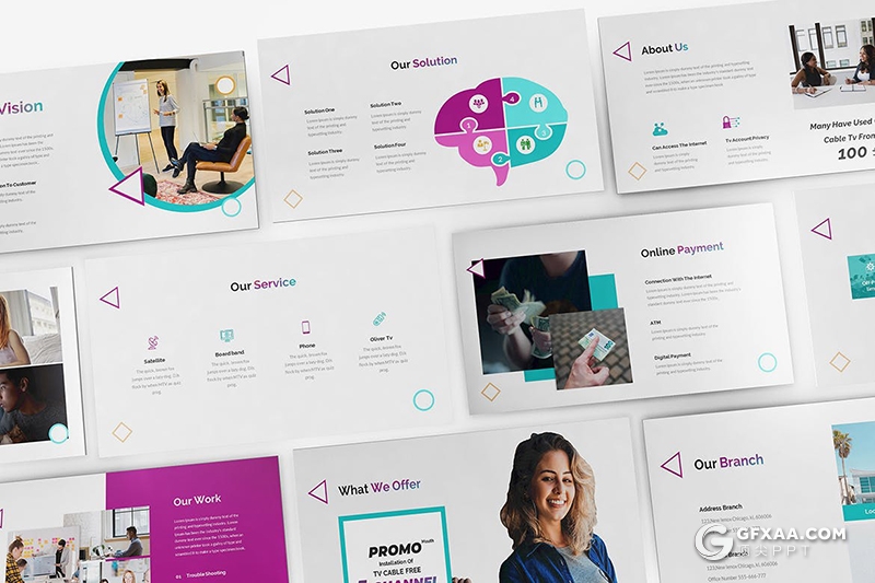 30页商业网络公司企业介绍项目展示通用keynote模板 - 顶尖PPT