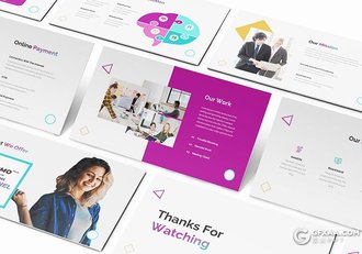 30页商业网络公司企业介绍项目展示通用PPT模板 - 顶尖PPT