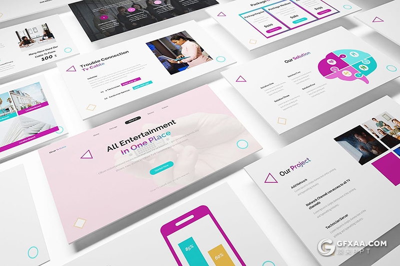 30页商业网络公司企业介绍项目展示通用keynote模板 - 顶尖PPT