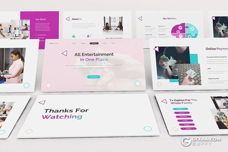 30页商业网络公司企业介绍项目展示通用keynote模板 - 顶尖PPT