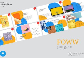 30页创意圆形版式设计简约时尚流行风格keynote模板 - 顶尖PPT