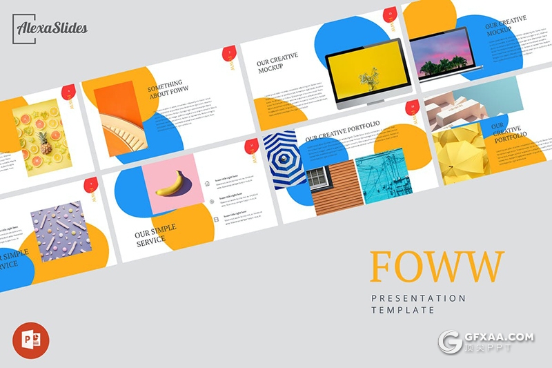 30页创意圆形版式设计简约时尚流行风格PPT模板 - 顶尖PPT