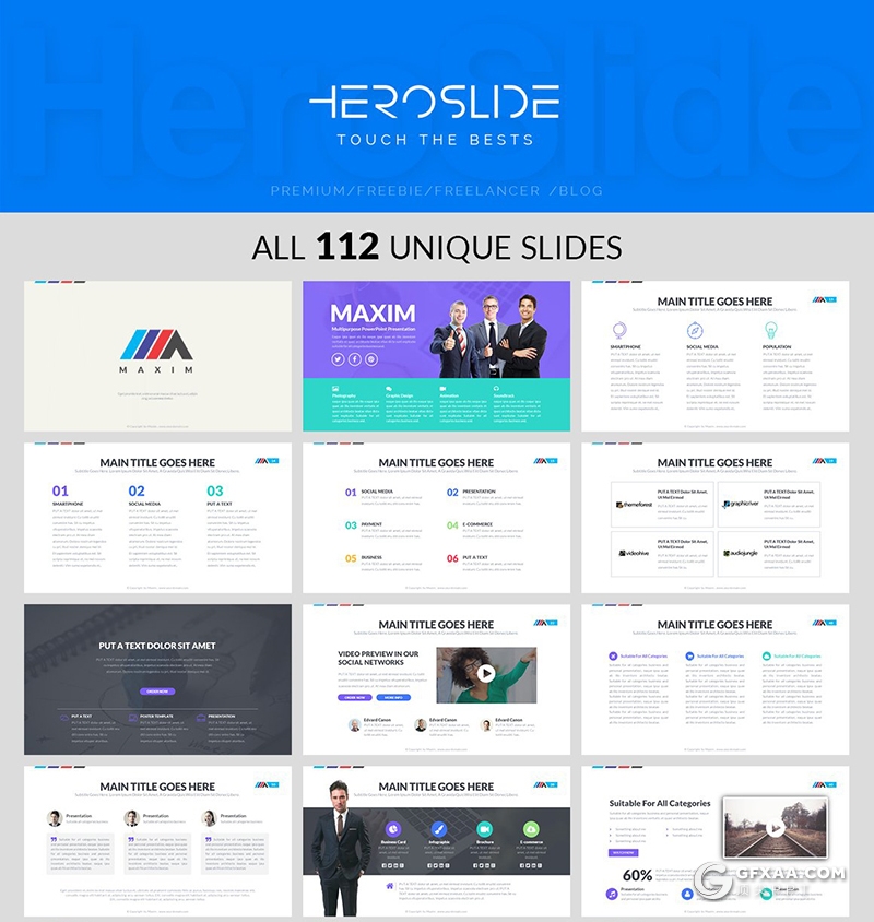 112彩色国外高端商务工作计划项目数据分析商业风格PPT模板 - 顶尖PPT