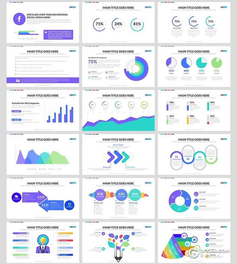 112彩色国外高端商务工作计划项目数据分析商业风格PPT模板 - 顶尖PPT