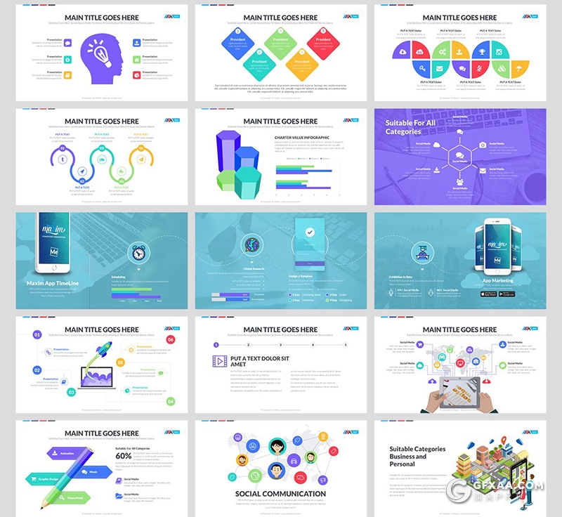 112彩色国外高端商务工作计划项目数据分析商业风格PPT模板 - 顶尖PPT