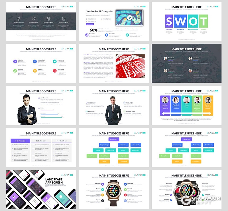 100页国外高端创意ppt模板项目规划商业计划工作总结汇报PPT模板 - 顶尖PPT