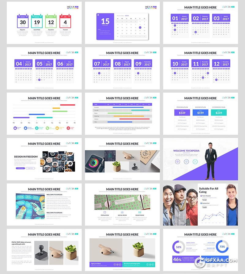 100页国外高端创意ppt模板项目规划商业计划工作总结汇报PPT模板 - 顶尖PPT