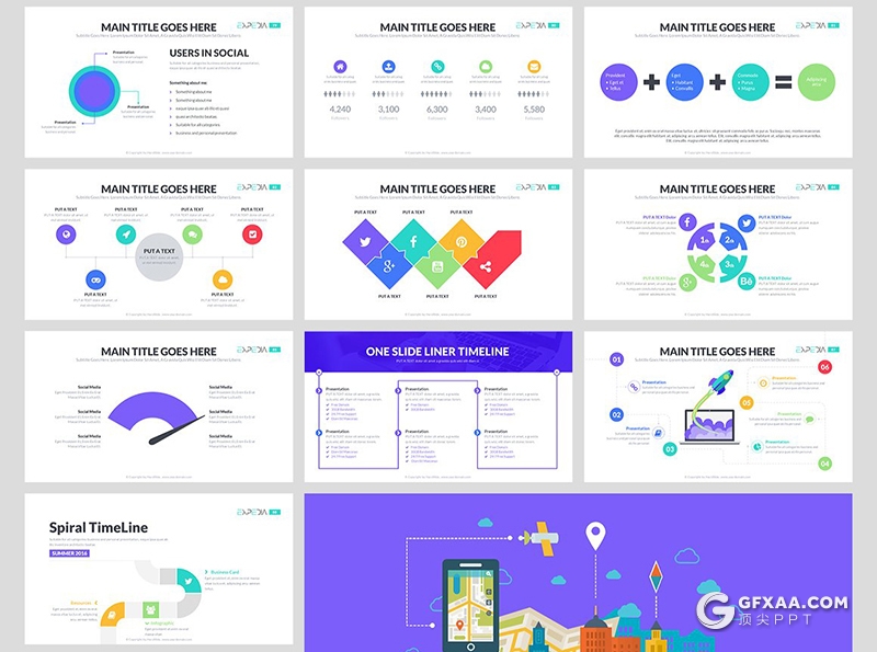 100页国外高端创意ppt模板项目规划商业计划工作总结汇报PPT模板 - 顶尖PPT