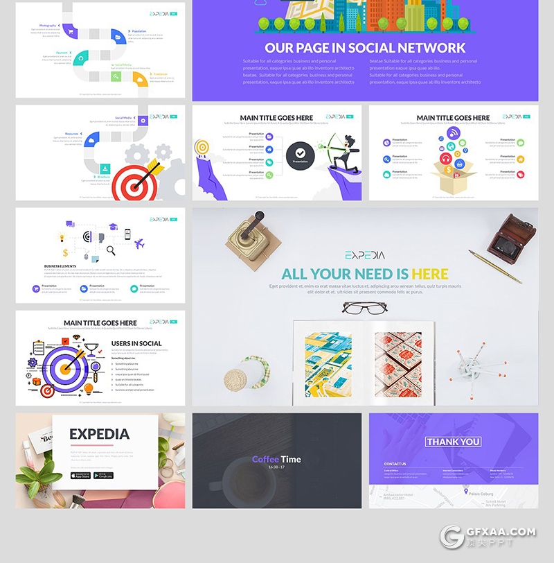 100页国外高端创意ppt模板项目规划商业计划工作总结汇报PPT模板 - 顶尖PPT