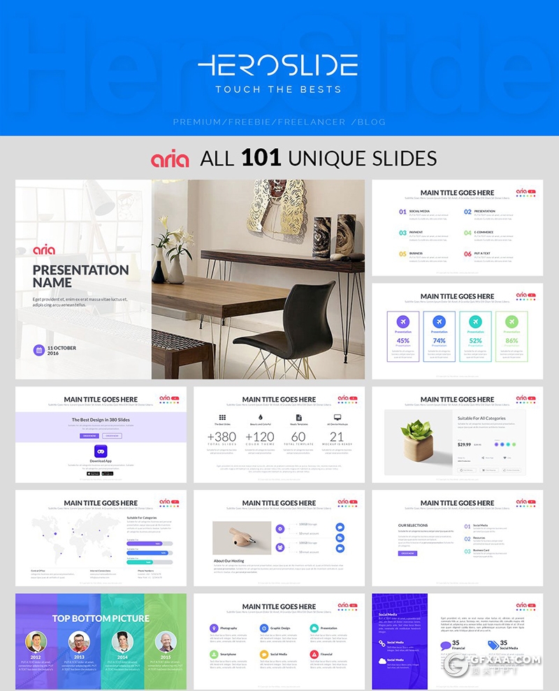 102页彩色国外项目展示产品发布展示工作汇报项目规划通用ppt模板 - 顶尖PPT