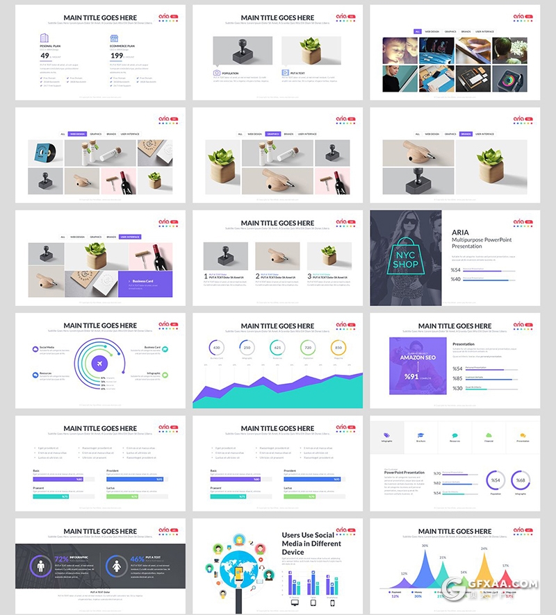 102页彩色国外项目展示产品发布展示工作汇报项目规划通用ppt模板 - 顶尖PPT