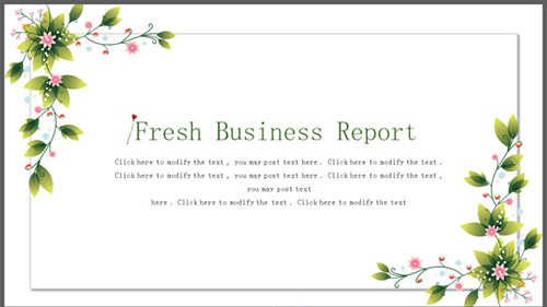 花卉木栏清新淡雅PPT模板 - 顶尖PPT