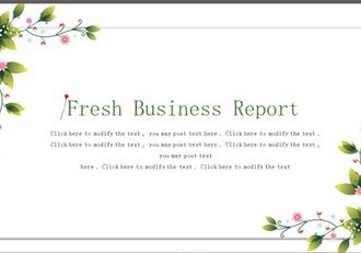 花卉木栏清新淡雅PPT模板 - 顶尖PPT