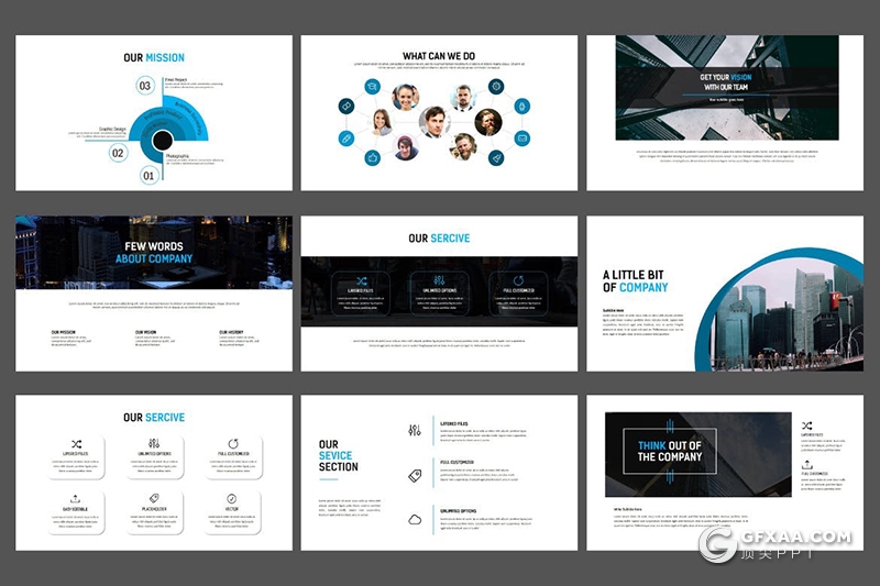 112页蓝色国际商务keynote模板企业团队公司宣传介绍keynote模板 - 顶尖PPT