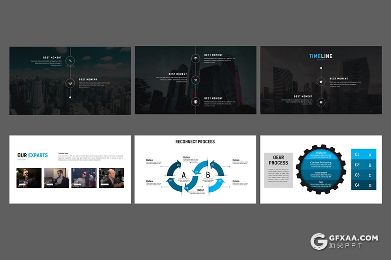 112页蓝色国际商务keynote模板企业团队公司宣传介绍keynote模板 - 顶尖PPT