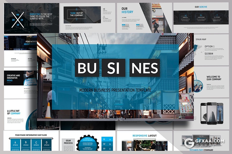 112页蓝色国际商务PPT模板企业团队公司宣传介绍ppt模板 - 顶尖PPT